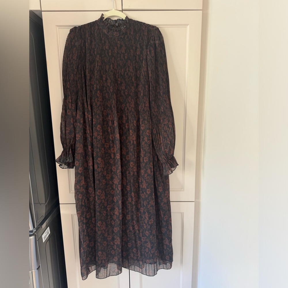 GANNI tent dress floral pleated size 38